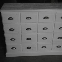 cassettiera in legno vecchio 10 cassetti laccata