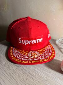 cappello new era supreme rosso