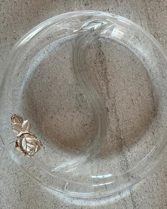 Ciotola in vetro con inserto argento