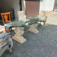 TAVOLO IN CRISTALLO OVALE 