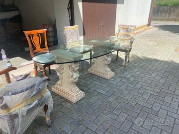 TAVOLO IN CRISTALLO OVALE 