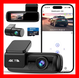 Dash Cam Auto Anteriore/Posteriore 4K+1080P NUOVA