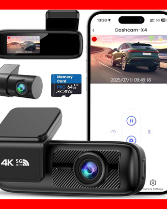 Dash Cam Auto Anteriore/Posteriore 4K+1080P NUOVA