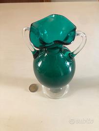 Vaso anfora in vetro soffiato di  Murano 
