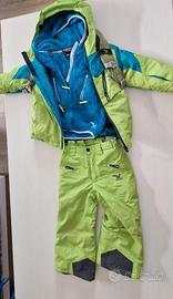 Completo da sci Salewa con pile e zaino 3-4 anni