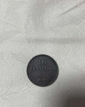 Moneta 10 Centesimi 1937 Repubblica di San Marino