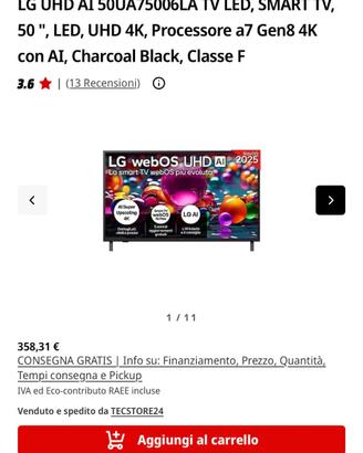 Smart TV LG 50” Nuovo