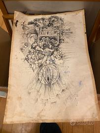 Disegno su carta, firnato e datato.