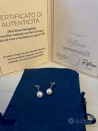Orecchini con Perle d'Acqua Dolce 4 mm in argento
