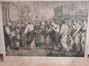 Immagine sacra acquaforte a bulino antica