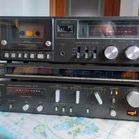 amplificatore radio e piastra cassette technics