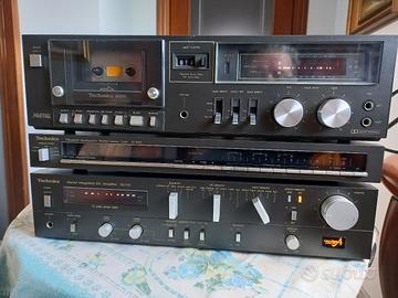 amplificatore radio e piastra cassette technics
