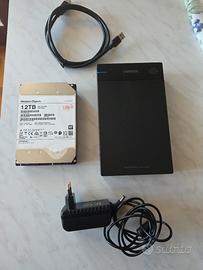hard disk wd 12 tb interno estremo  custodia 