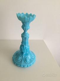 Portacandela opaline turchese antico