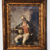 Antico dipinto olio su tela Vincenzo Busciolano