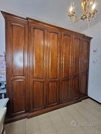 Armadio guardaroba 6 ante legno noce massello