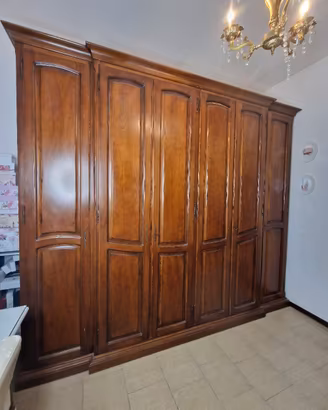 Armadio guardaroba 6 ante legno noce massello