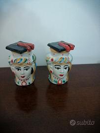 Coppia Teste di Moro Caltagirone