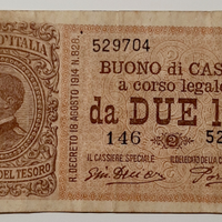 Buono di Cassa da due Lire 18/08/1914