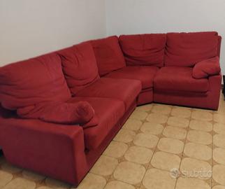 Divano angolare 5 posti in microfibra