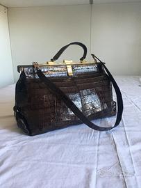 Borsa vintage pelle di coccodrillo