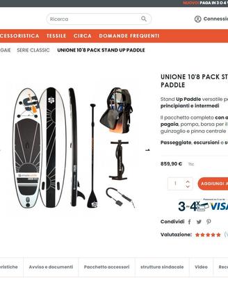 NUOVO - Tavola Sup gonfiabile - Simplepaddle UNION