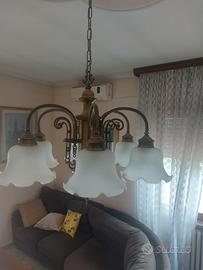 Lampadario vintage in ottone