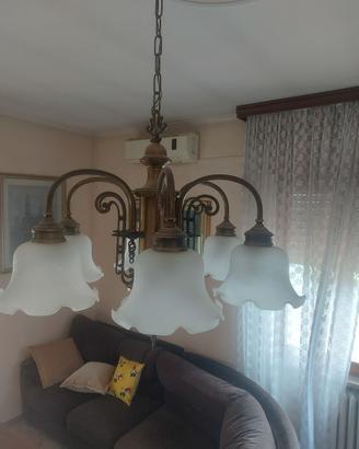 Lampadario vintage in ottone
