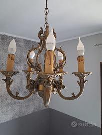 Lampadario ottone