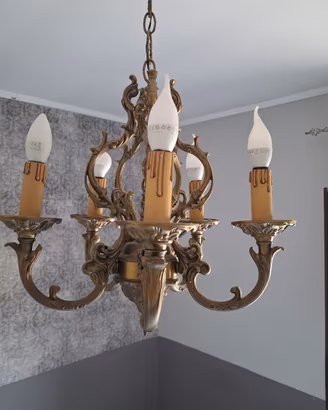 Lampadario ottone