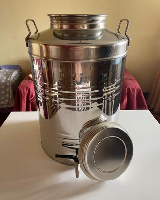 Recipiente olio  50 lt acciaio inox.