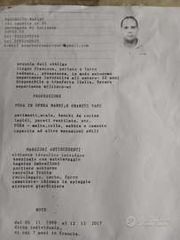 Operaio x trasferte Italia estero