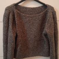 Maglione donna grigio luccicante