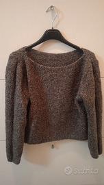 Maglione donna grigio luccicante