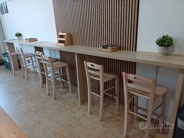 7 sgabelli legno 