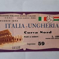 biglietto nazionale calcio 1953  ITALIA  UNGHERIA