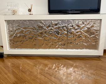 Credenza madia design Riflessi legno e acciaio