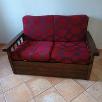 Divano letto 2 posti in legno massello