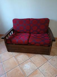 Divano letto 2 posti in legno massello
