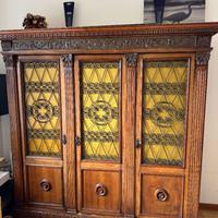 Coppia librerie notarili antiche in noce