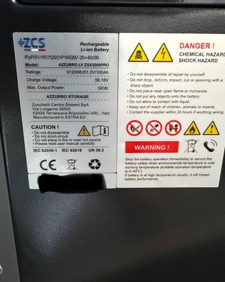 ZCS Azzurro inverter 6 kw + batteria 5,12 kWh NUOV
