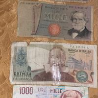 4 banconote da millelire e duemilalire