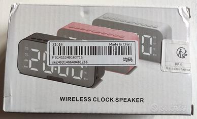 Wireless Clock Speaker bianco grigio - Orologio