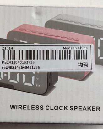 Wireless Clock Speaker bianco grigio - Orologio