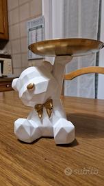 Starnearby Statua Orso con vassoio svuotatasche