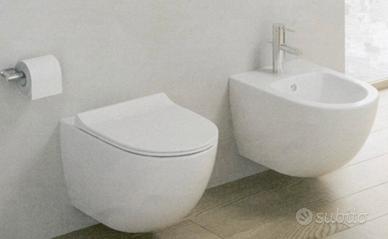 Coppia sanitari sospesi bianco lucido