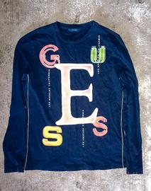 Maglia a Maniche Lunghe Guess "Los Angeles" Blu.