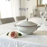 Zuppiera Richard Ginori 1941 filo oro e cobalto