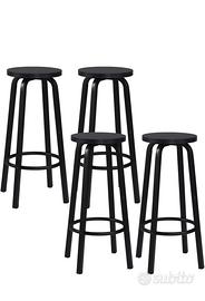 4 sgabelli nero opaco