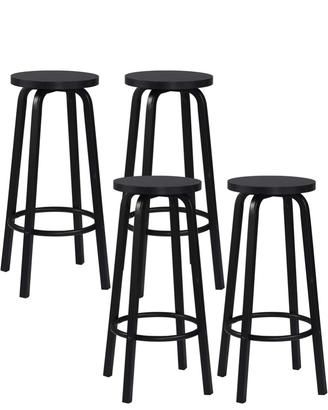 4 sgabelli nero opaco